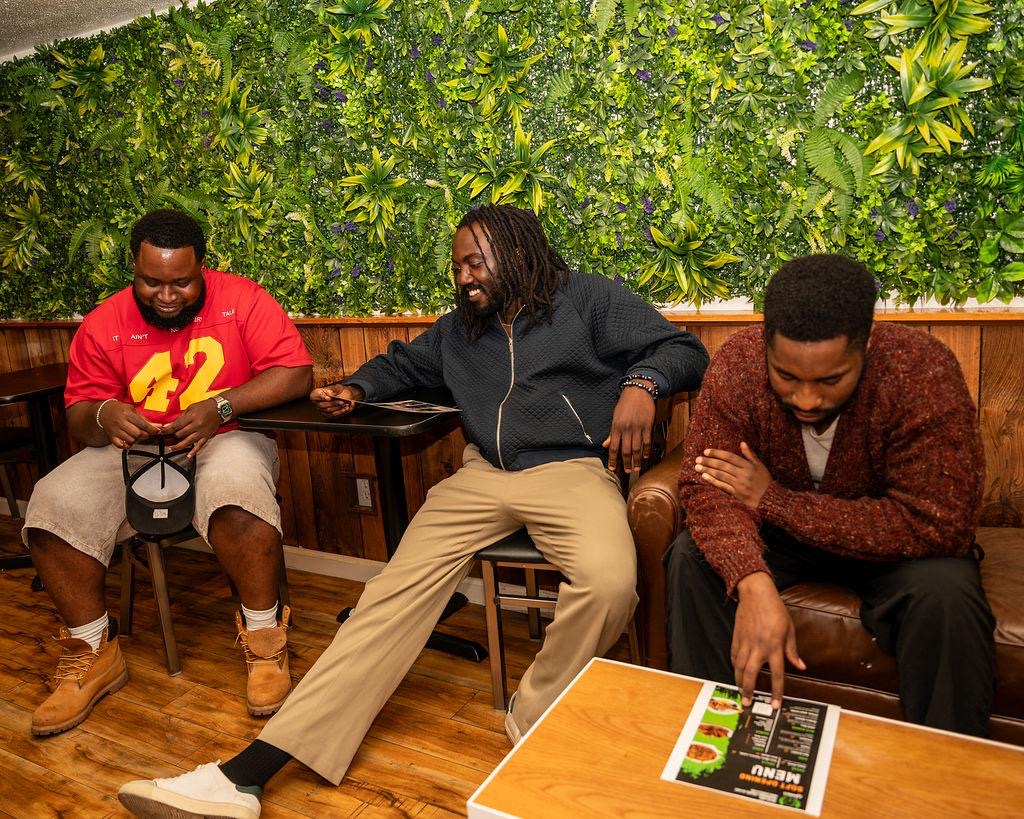 Guests relaxing at 9jaGrills lounge